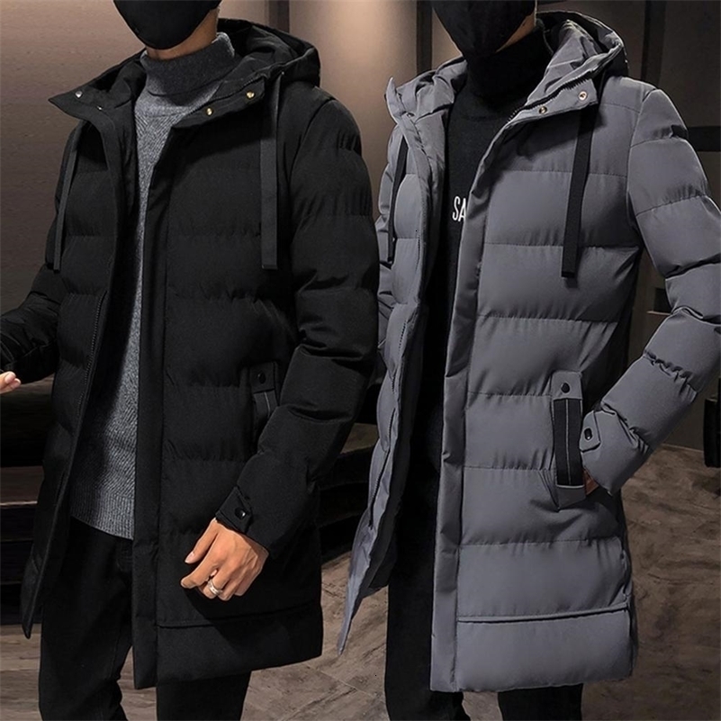 Stylish Men Outerwear Hood Male Men Jacket Cotton Padded Zipper Windbreaker 241008