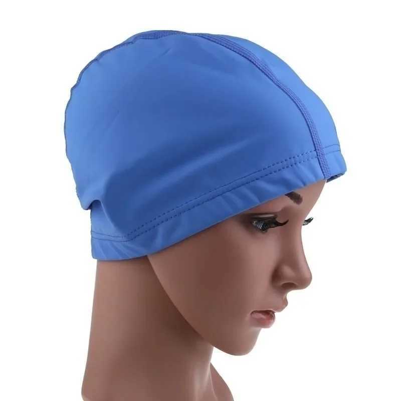 PU coated waterproof swimming cap adult swimming cap with long hair and ear protection for swimming pool CL241009