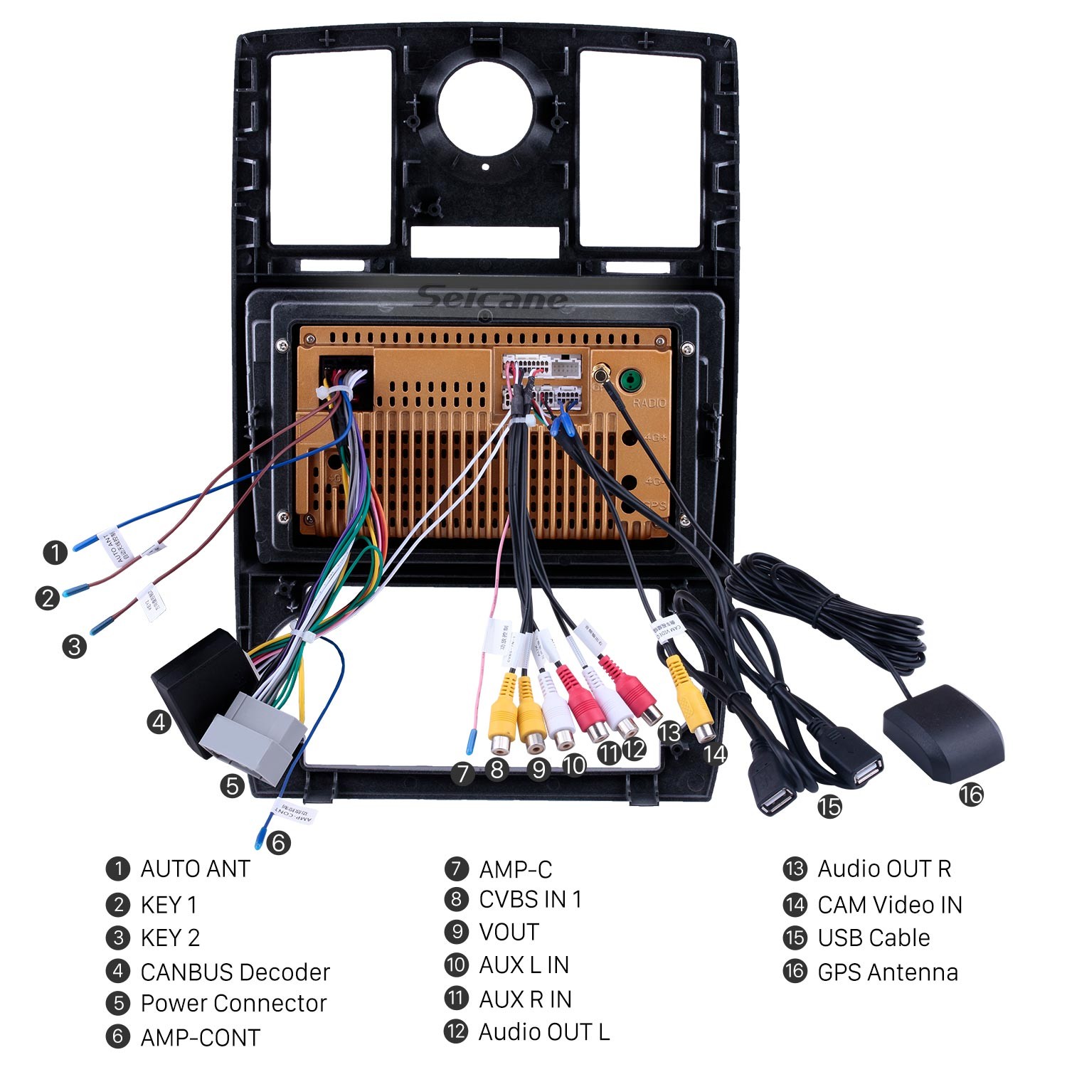 HD Touchscreen Radio for 2004-2008 Chrysler Aspen 300C 9 inch Android 13.0 Car Stereo USB Bluetooth AUX support Carplay DVR TPMS Backup camera