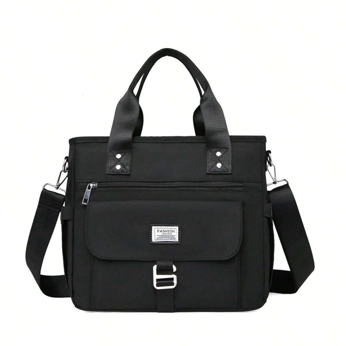 Fashionable womens insulated lunch handbag with large opening temperature control and detachable shoulder strap 241008