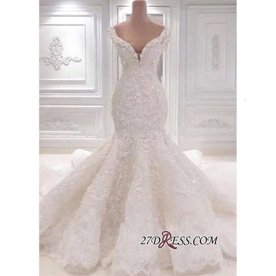 Mermaid Wedding Sexy 2022 Dresses Backless V-Neck Bridal Gowns Off The Shoulder Bc0221 W59