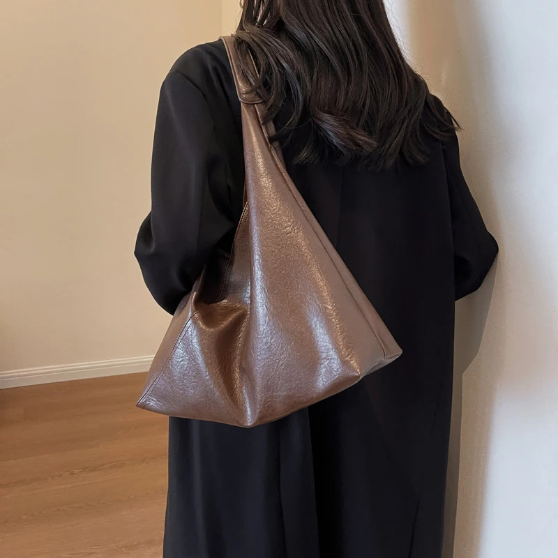 LEFTSIDE Fashion Womens Leather Shoulder Bag Tend Female Simple Big Underarm Hobo Bag Handbag and Wallet 241008