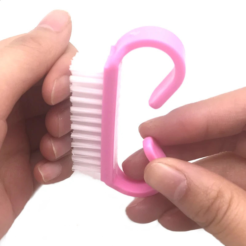 100pcs/batch UV gel nail care dedusting handle pink brush soft dedusting nail brush accessories package document processing 241008