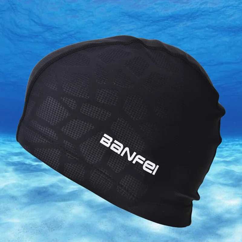 New 2024 elastic waterproof PU fabric protects ears long hair sports swimming pool cap swimming cap no size male and female adult swimming caps CL2410