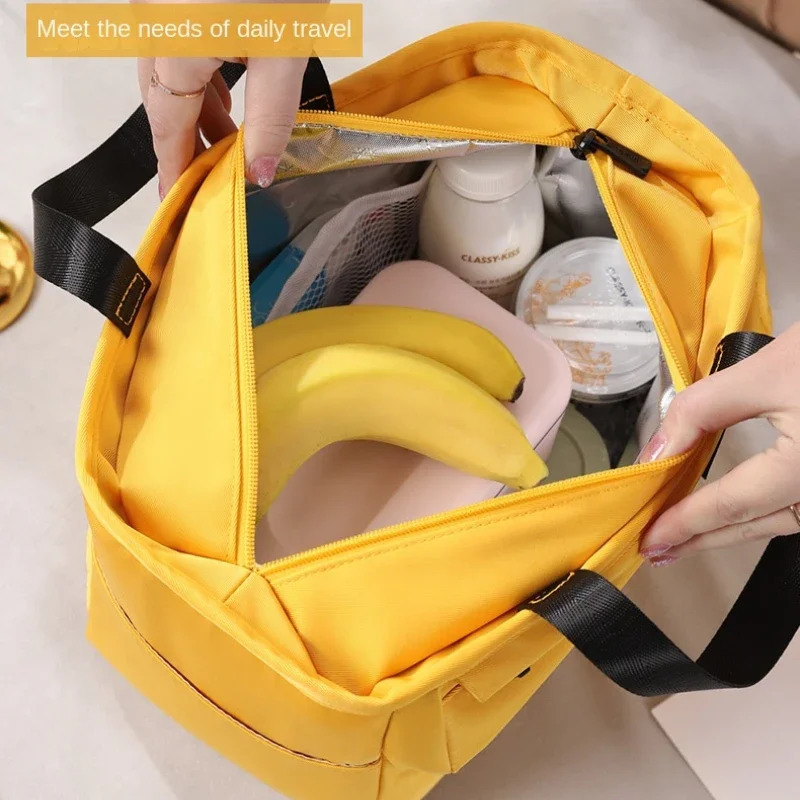 Insulated lunch box bag large capacity food zipper storage bag womens cooler travel picnic handbag 241008