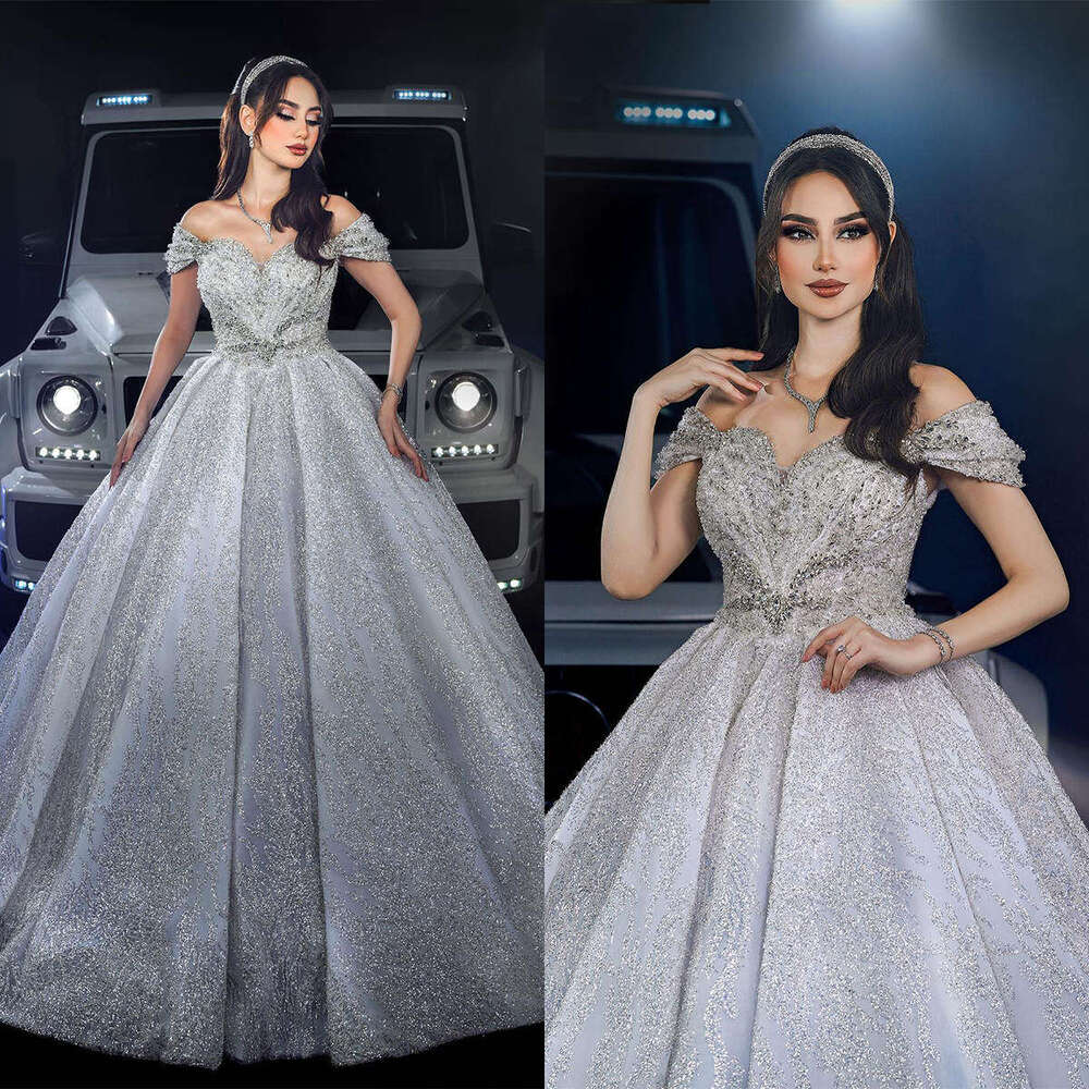 Gorgeous Wedding Dress Ball Gown Sweetheart Off The Shoulder Sequins Or-Length Princess Bride Vestido De Noiva Custom Made 0228Lz