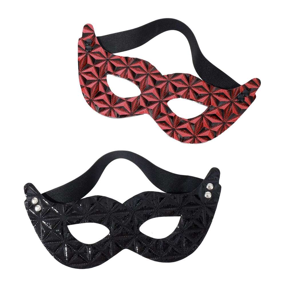 Manufacturer direct sales SM adult sex toy eye mask, dance party diamond patterned mask, alternative flirting leather eye mask