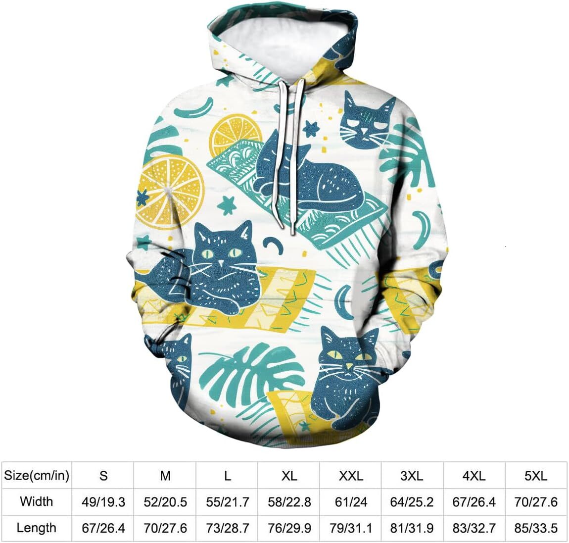 Hoodie for Mens Womens Mens Cat Hoodies 3D Print Graphic Hooded Funny Cat Sweatshirt Casual Long Sleeve Pockets Pullover Graphic Hoodies sweatshirt