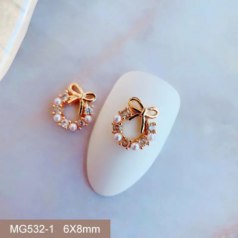 10 pieces of MG204 Christmas earrings granite zircon nails art crystal jewelry rhinestone nail accessories decorative charm 241008