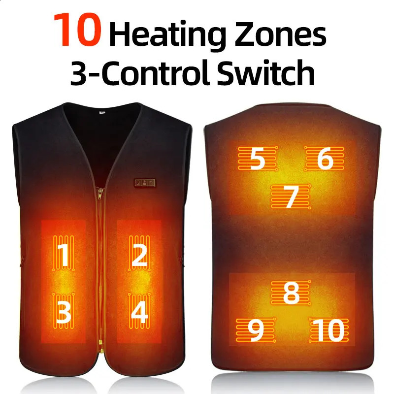 Usb Heated Vest Men Women Rechargeable Warming Self Heating Vest Fleece Electric Heated Jacket Clothing Thermal Waistcoat 241007