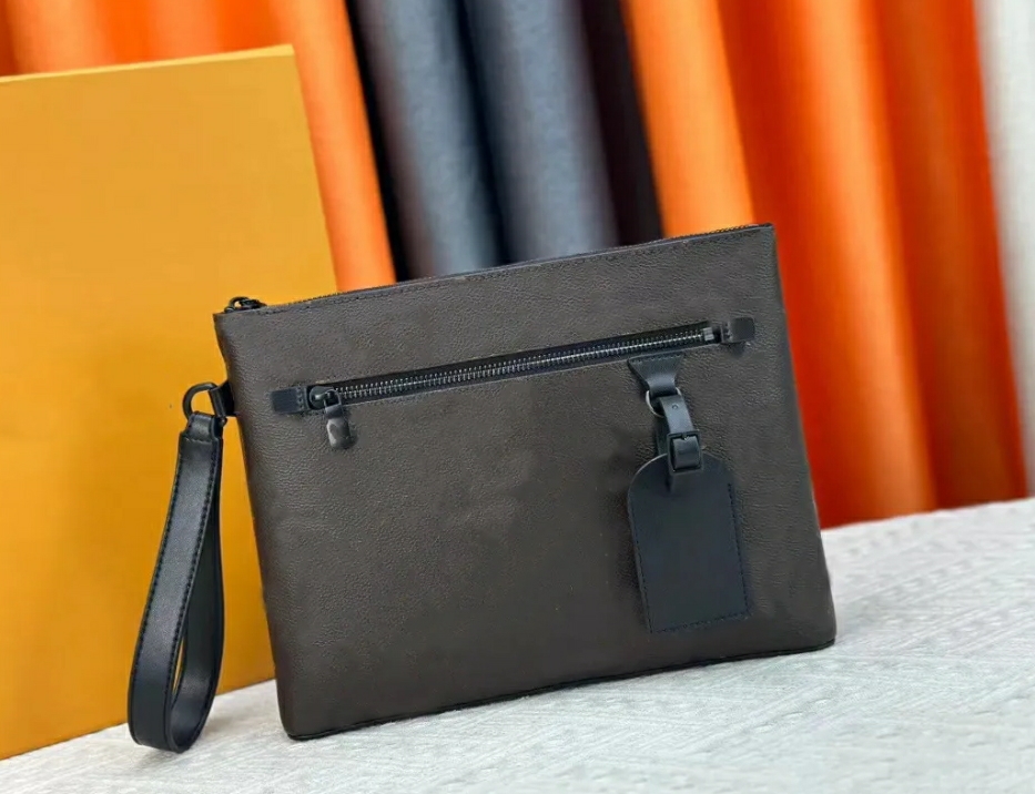 High Quality Women purse Top Starlight designer Brown flower Genuine Leather All-match ladies single zipper Classic purses leather wallets fit iPad clutch bag 40504