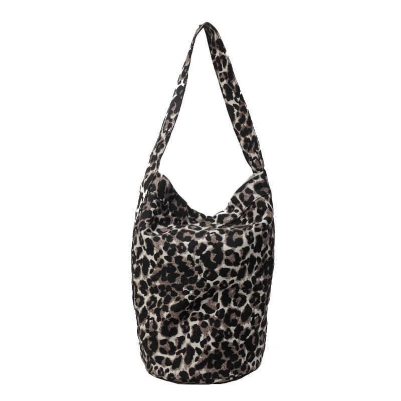 CMM Canvas Bag Womens Leopard Print Cloth Bag French Tote Bag Niche Armpit Bag Shoulder Bag Bucket Bag Hand Held Bag