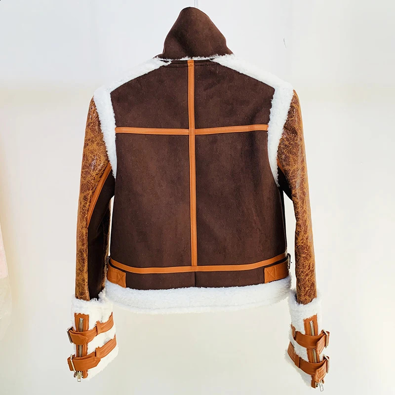 High quality latest winter ner jacket womens zipper synthetic fur decal coat 241008