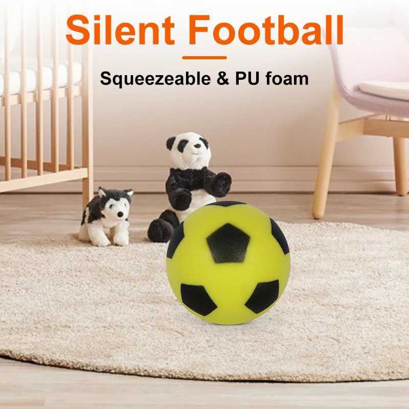 Size 2/3 Sint Football for Child Indoor Sports Game PU foam Soccer Quiet Bounce Ball for Boys 1-10W241008