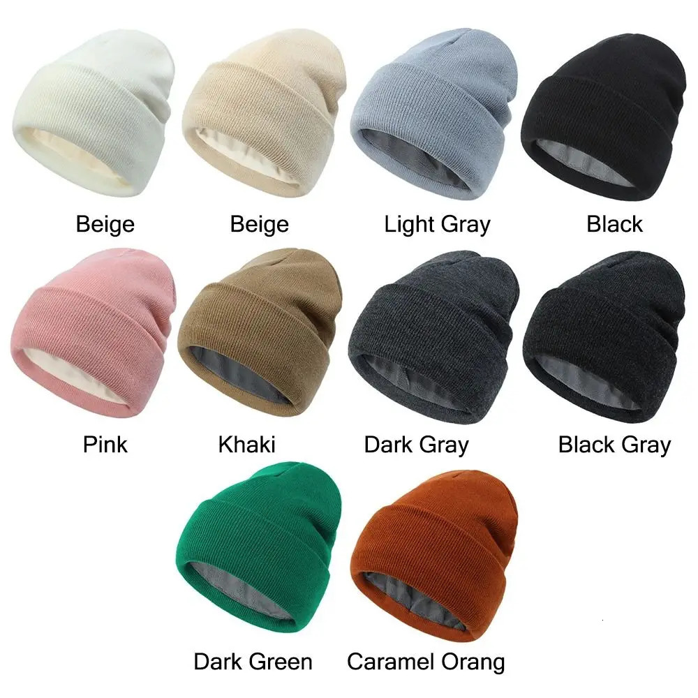 unisex classic mens casual beanie winter warm knit cuffs soft thick wool lining ski hat 241009