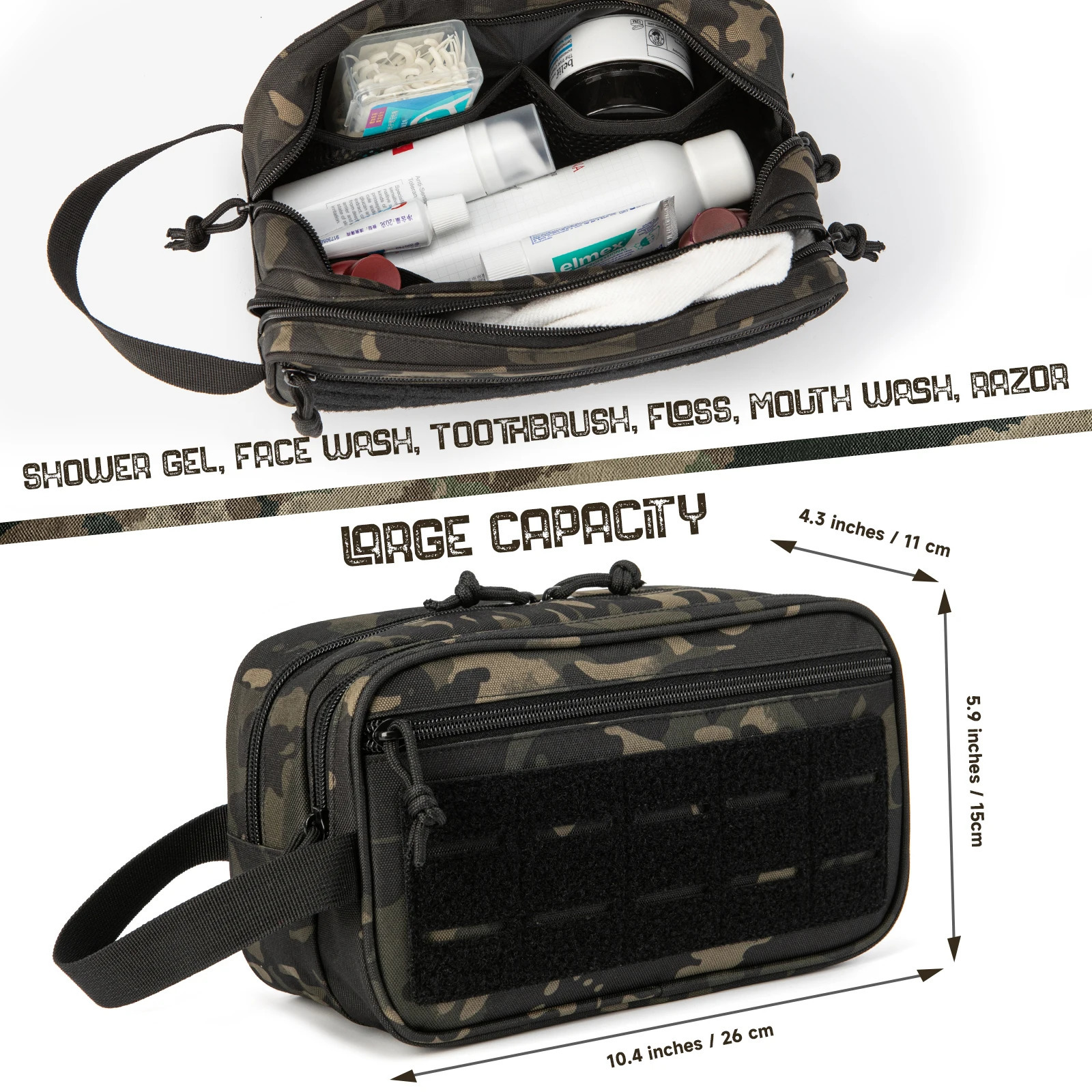Mens hygiene bag Molle tool bag small Dopp kit mens shaving kit travel shower makeup bag 241008