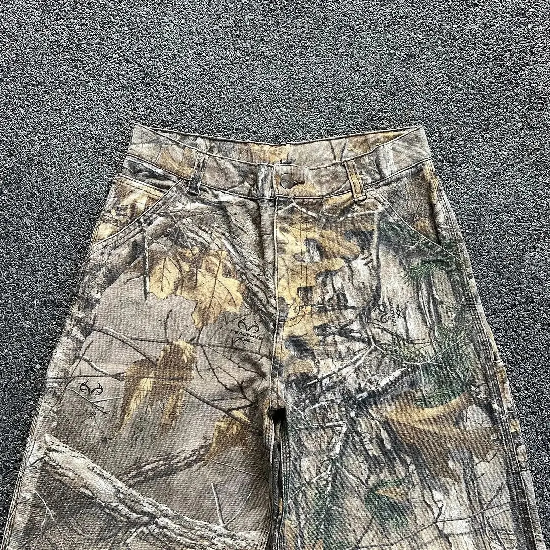 American Y2K Harajuku Maple Leaf Printed Laundry Jeans Mens Straight Leg Loose Trouser Street Trend Hip Hop Womens Jeans 241007