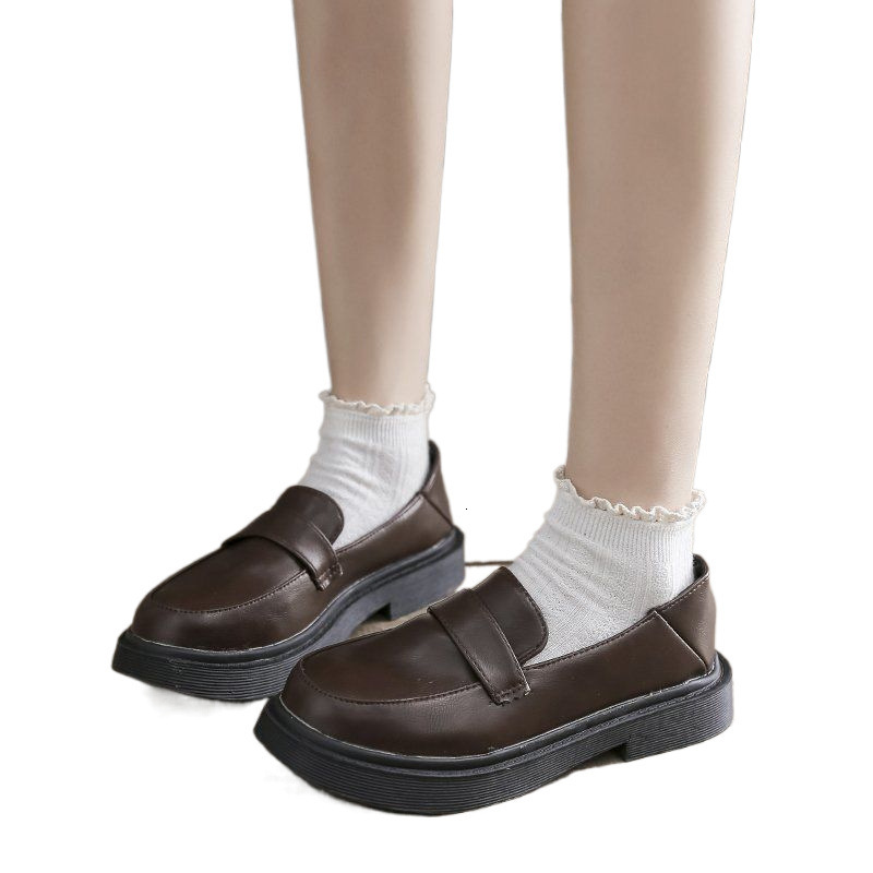 Single shoe women's 2024 spring new British style JK college style small leather shoes with flat bottom bow bow women's shoes