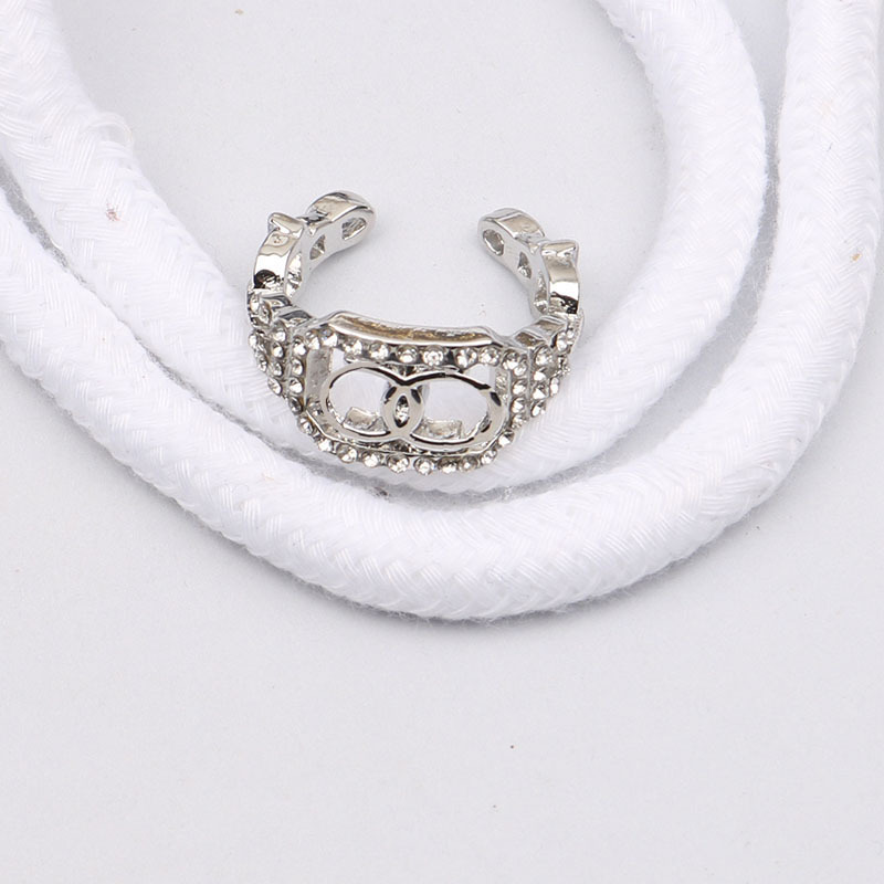 Vintage Designer Letter Band Rings Gold Luxury Mens Womens 925 Silver Fine Finger Ring High-Quality Hollow Lines Opening Fashion All-match Adjustable Ring Jewelry