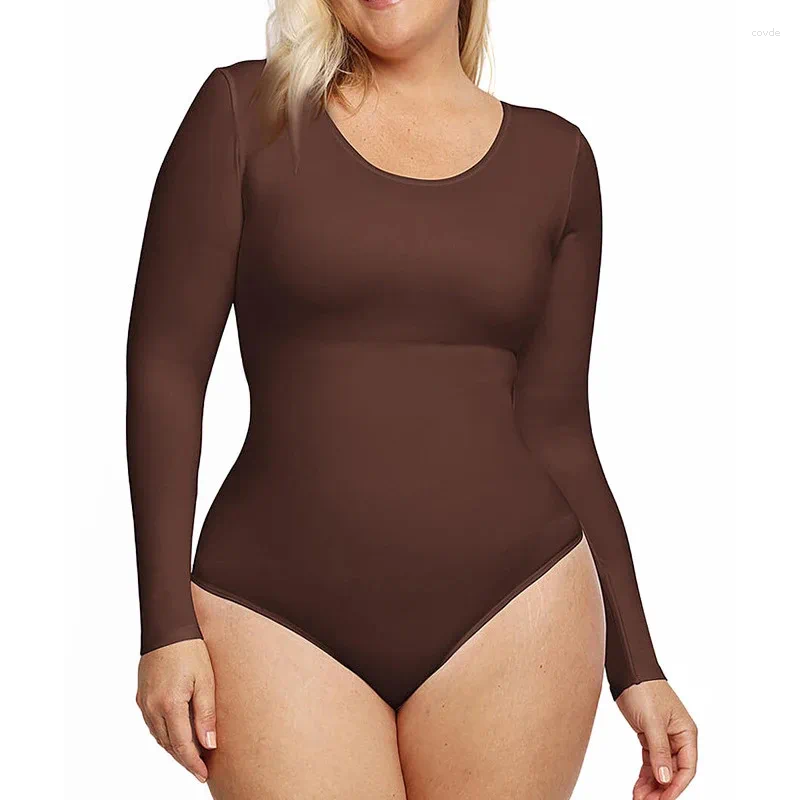 Seamless Body Shaper For Women - Tummy Control, Long Sleeve, Open Crotch,