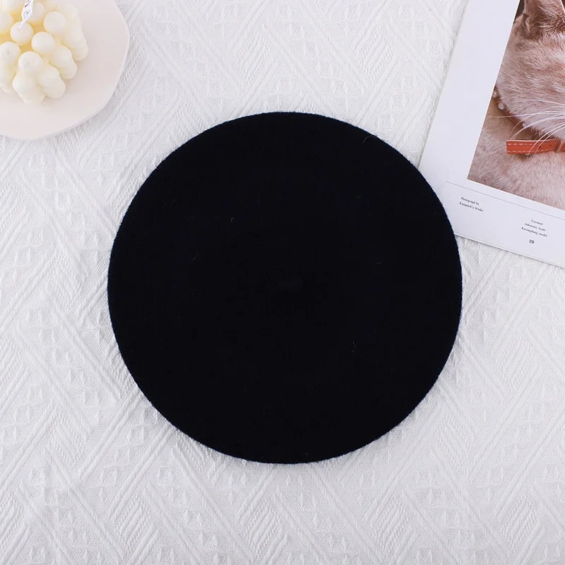 WZCX Solid Color Korean Edition Autumn Winter Beret Casual Trendy Multi Color Womens Hat Adult Hat 241007