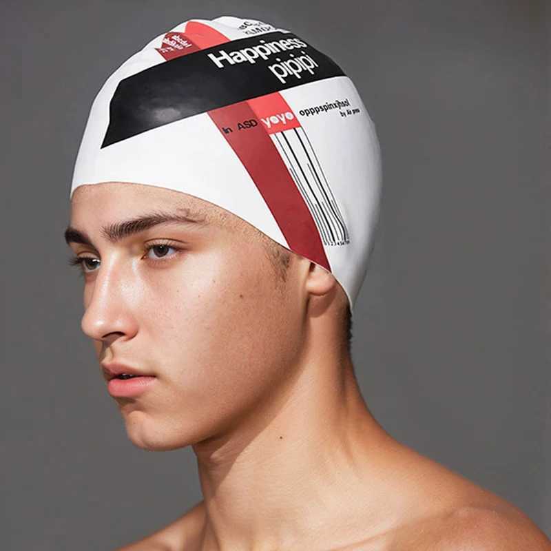 Neutral large-sized happy and comfortable swimming cap accessory suitable for men and women waterproof fish tail CL241009