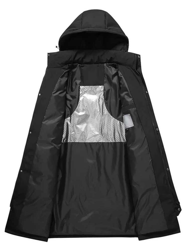 Men Long White Duck Down Coats New Fashion Male Hooded Casual Thicker Warm Down Jackets High Quality Man Long Winter Coats S-3XL LX241009