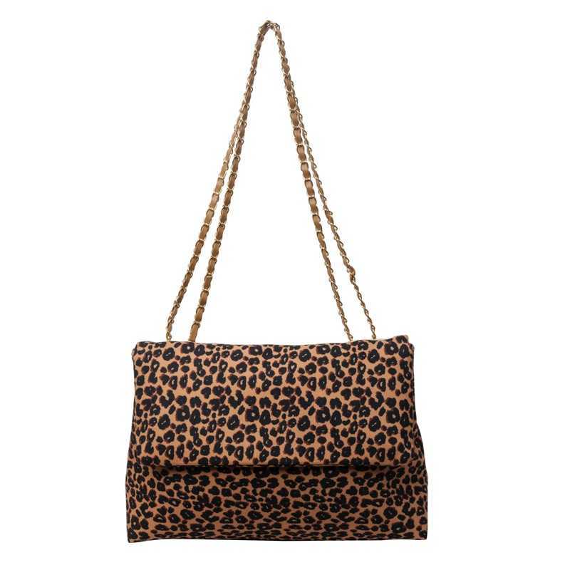 CMM Fashion Flip Up Postman Bag New Leopard Pattern Bag for Women High Texture Underarm Single Shoulder Bag