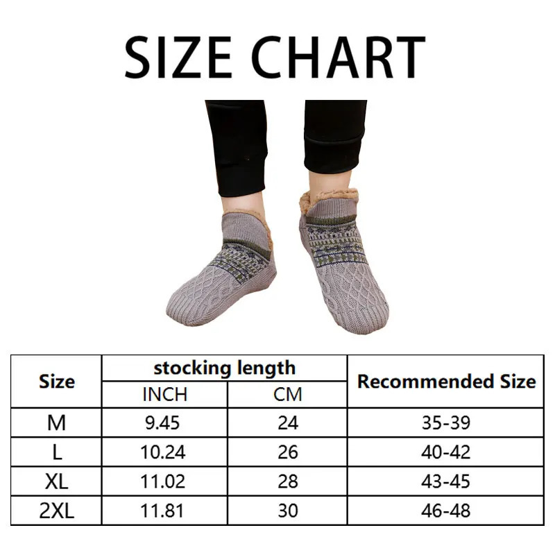 Indoor printed slippers mens thick floor mens socks winter warm bedroom sleep hose anti slip womens wool carpet socks 241009