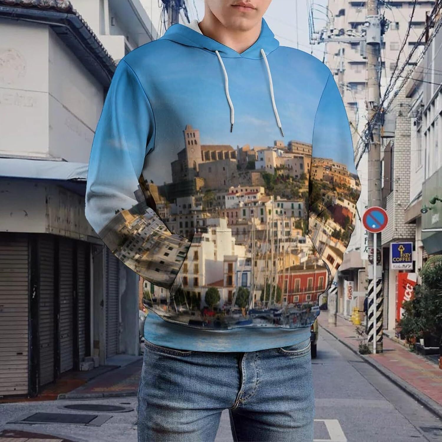 Hoodie for Mens Womens Mens Unisex Novelty Hoodies San Diego California Riverside Mirror Scenery Hooded Sweatshirt Graphic Hoodies sweatshirt