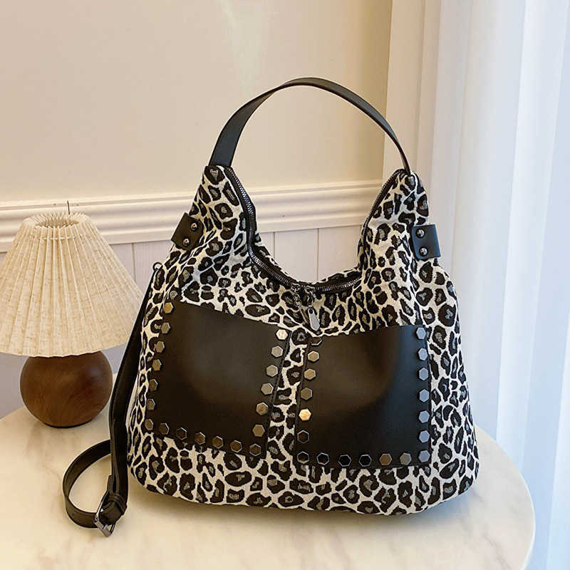 CMM Womens Leopard Print Large Capacity Tote Bag New Casual Shoulder Bag Crossbody Bag Armpit Bag for Women
