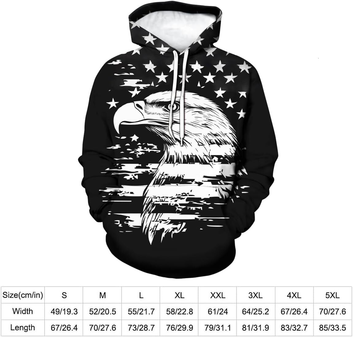Hoodie for Mens Womens Mens Novelty 3D Eagle Print Hoodie Patriotic Theme Animal Graphic Hoodies Pullover Sweatshirt Graphic Hoodies sweatshirt tracks