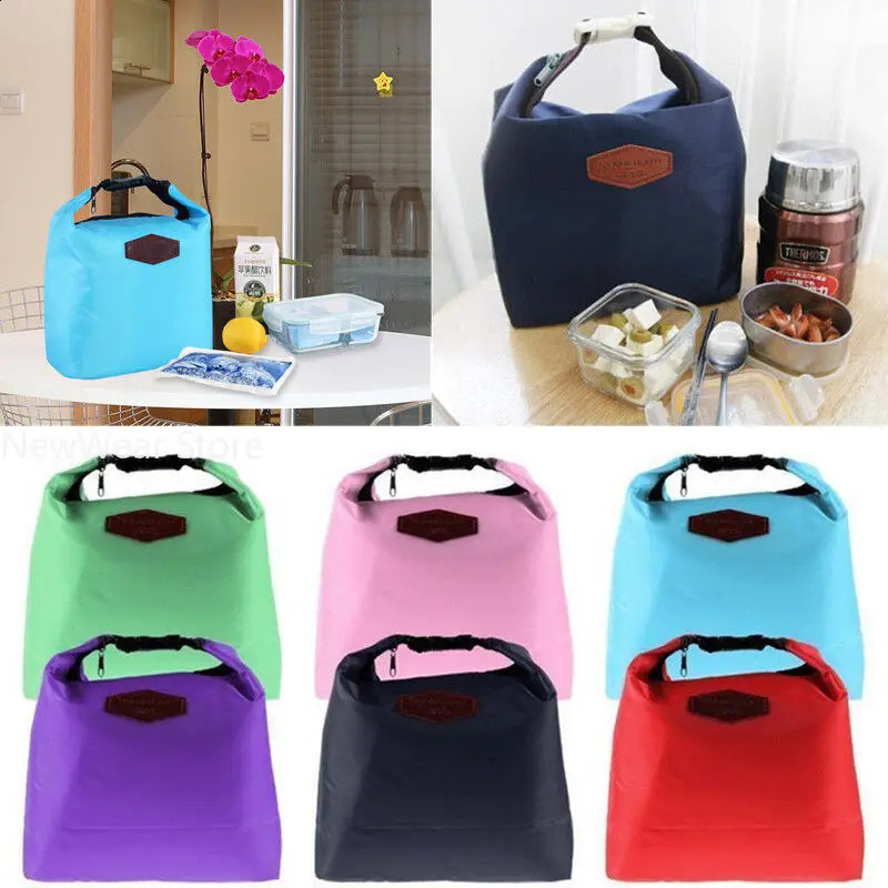 1Pc Thermal Insulated Lunch Bag Portable Oxford Cloth Cooler Lunchbox Storage Carry Picinic Food Tote Insulation Package 240925