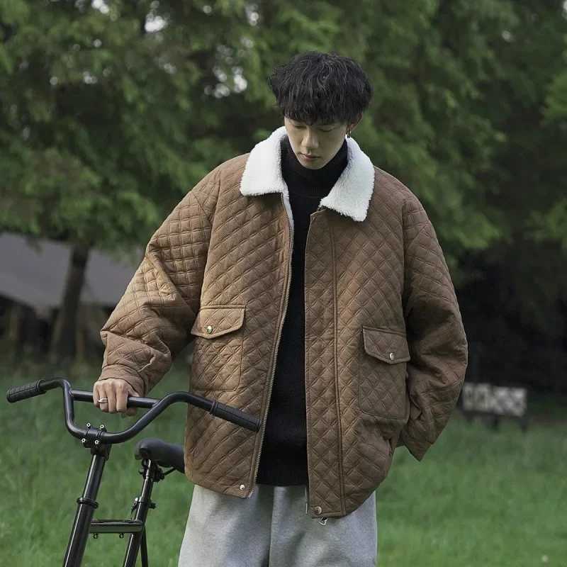 Winter Down Jacket Hong Kong Style Fashionable Loose Fit Oversized Thickened Mens Clothing LX241009