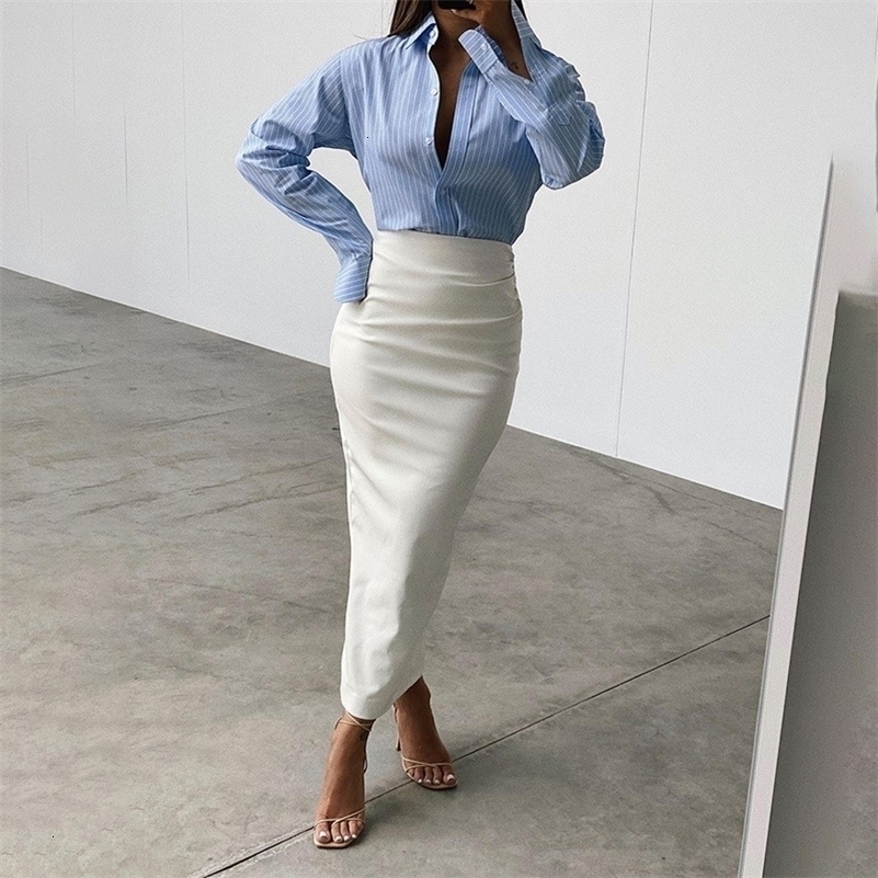 Elegant Skirt Office Lady Fashion Ruched PU Leather Midi Skirts Women Slim High Waist Black Skirts Spring Autumn Bottom 241008