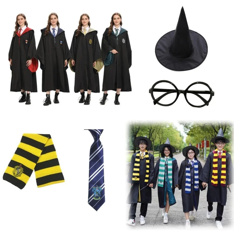 Magic School Magic Costume Set Mens Shawl Tie Role Play Adult ren Halloween Christmas Prop Gift 241009