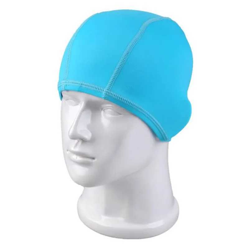 Adult womens five line swimming cap ear protection long hair sports swimming pool cap elastic Lycra swimming cap for teenage boys and girls CL241009
