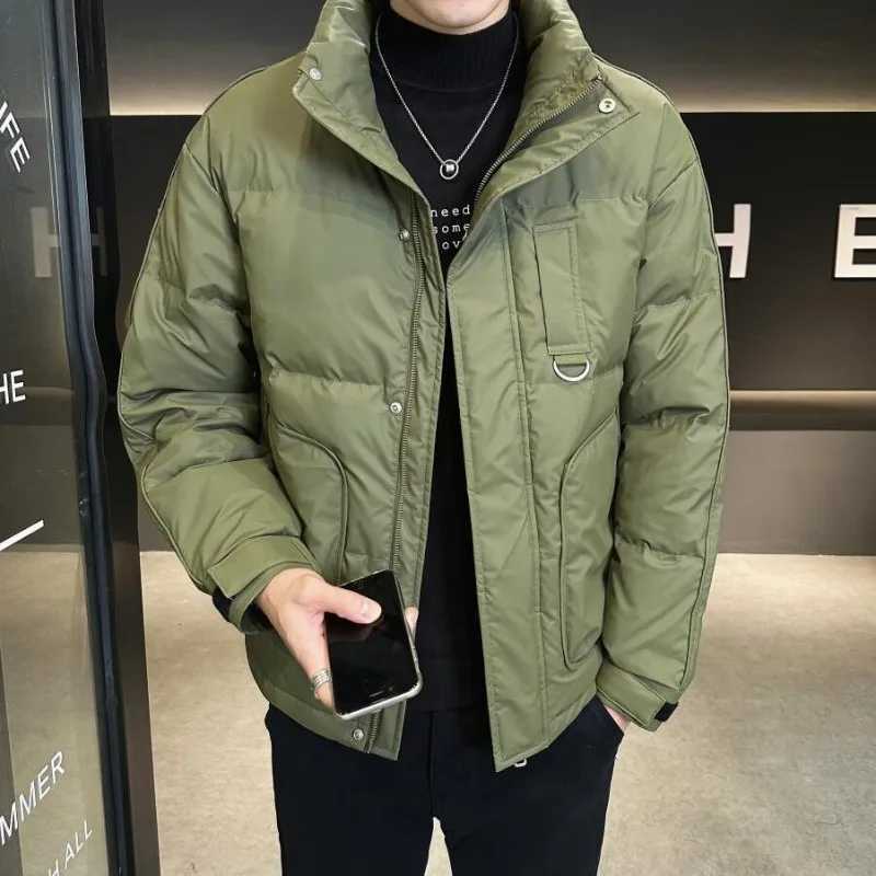 High-End Men Stand Collar Down Jacket Winter New Male Thicken Warm Pure Color Large Size Coat Fashion Casual Versatile Outerwear LX241009
