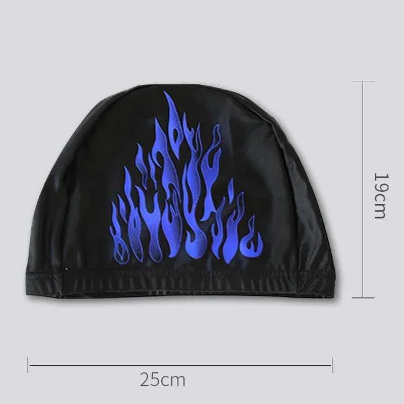 Mens printed swimming cap large-sized ear protection swimming cap nylon breathable mens adult swimming cap pool accessories CL241009