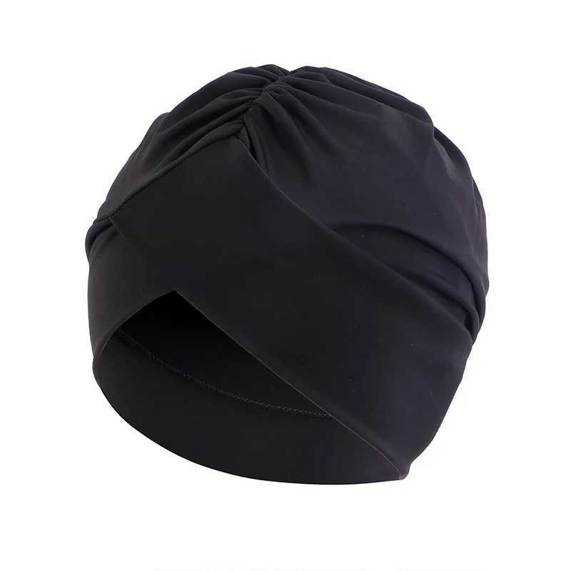 Muslim Fashion Solid Turbo Cap Elastic Cross Swimming Cap Fashion Womens Bottom Cap Fashion Womens Headscarf Cap CL241009