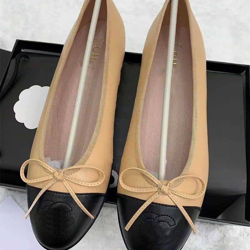 Paris designer ballerina Ballet Flats Shoes Women brands Quilted Genuine Leather Slip on Ballerina Round Toe Ladies Dress Shoes Zapatos De Mujer US SIZE 4-11