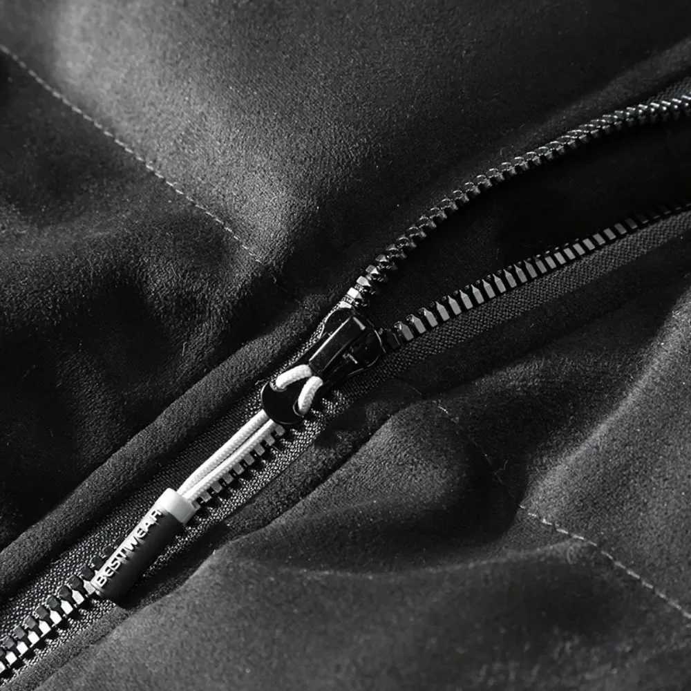 Suede Parka Jacket Men Puffer Jacket with Cotton Padded Winter Coats Men Streetwear Thicken Warm Coats Fashion Clothes for Men LX241009