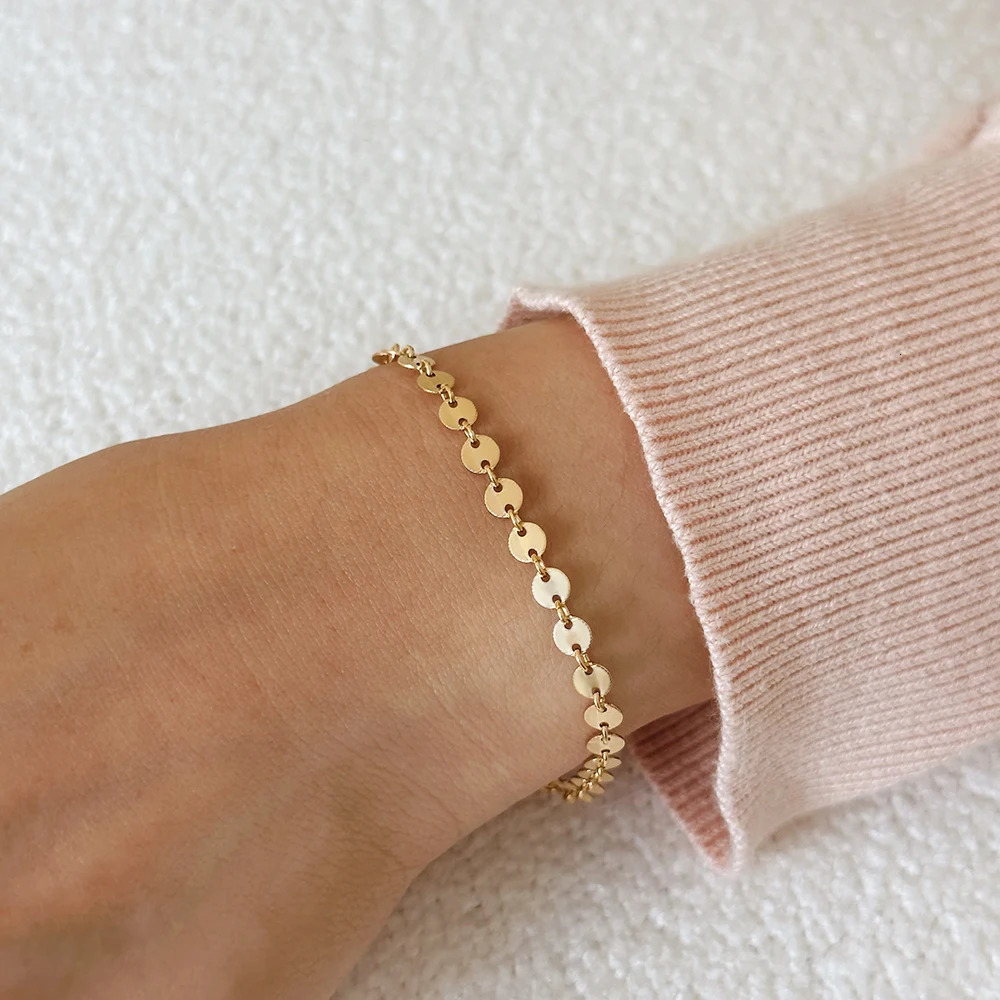 10 Original Niche n Stainless Steel Adjustable Fashion Exquisite Jewelry Round Chain Bracelet Direct 240912