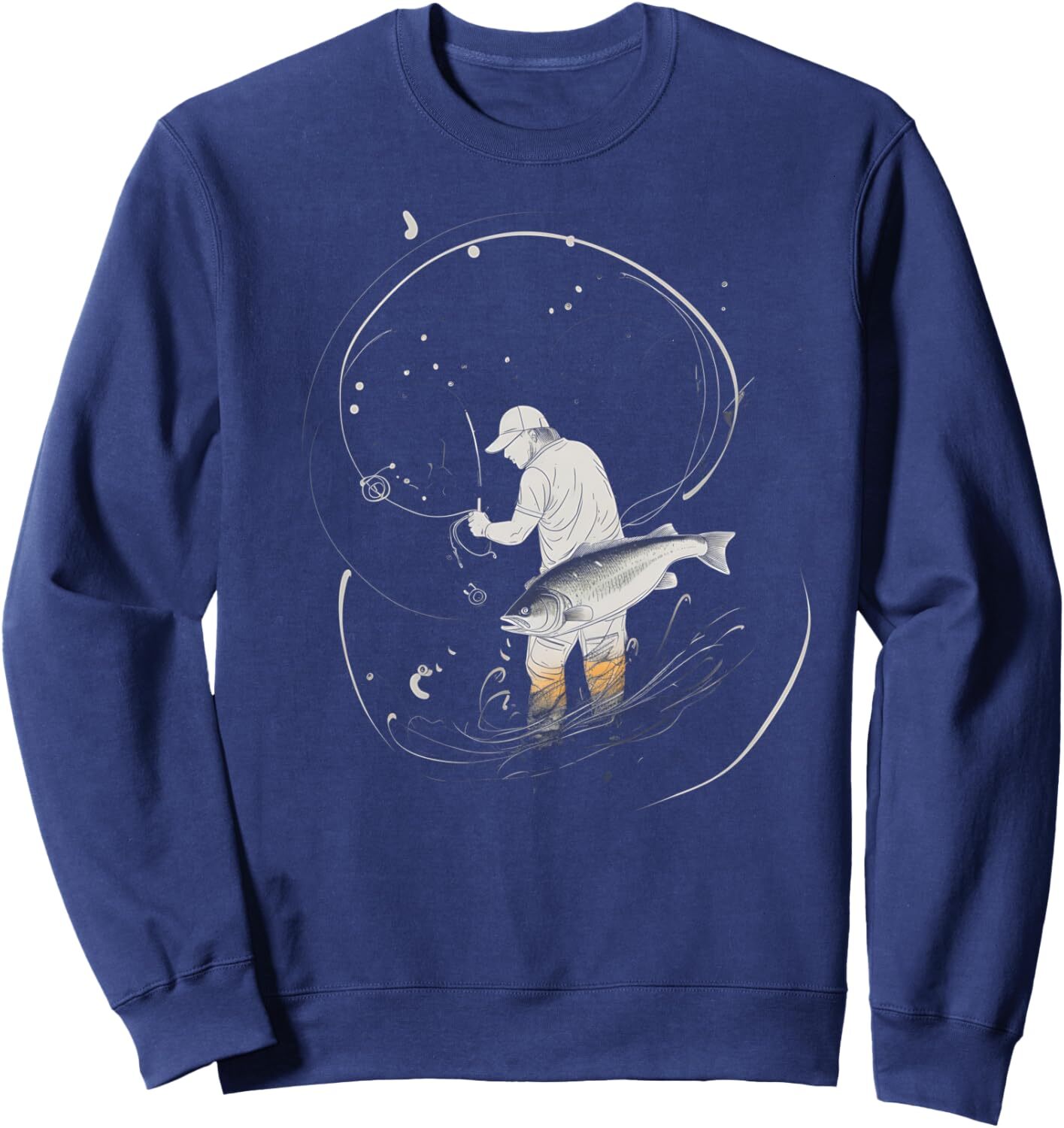 Long Sleeve Shirts for Men sweatshirt Fishing Enthusiast Cool Fisherman Casting Rod Graphic Tees Sweatshirt Tee Streetwear Casual tops clothes