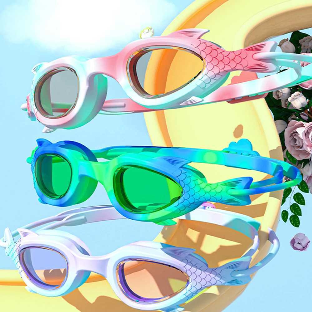 Professional swimming goggles HD waterproof and anti fog silicone swimming cap for childrens swimming goggles CL241009