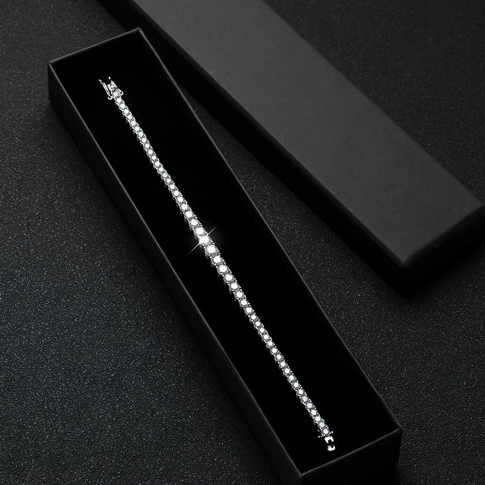 KNOBSPIN D VVS1 Tennis Bracelet Trend n Party Wedding Jewelry GRA Certified 925 Womens Silver 240912