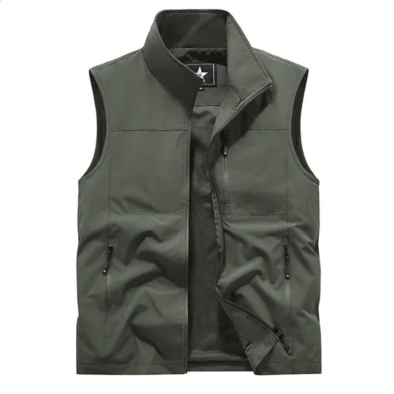 MAN VEST Multi-pocket Tactical Men Mens Work Clothes Hunting Large Size Climbing Sleeveless Jacket Clothing Mens 241007