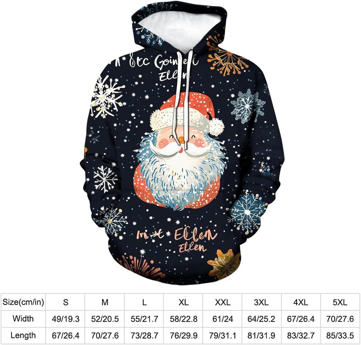 Hoodie for Mens Womens Unisex Christmas Graphic Hoodies Funny Printed Sweatshirts For Men Women Casual Pocket Hooded Pullover Graphic tracksuit
