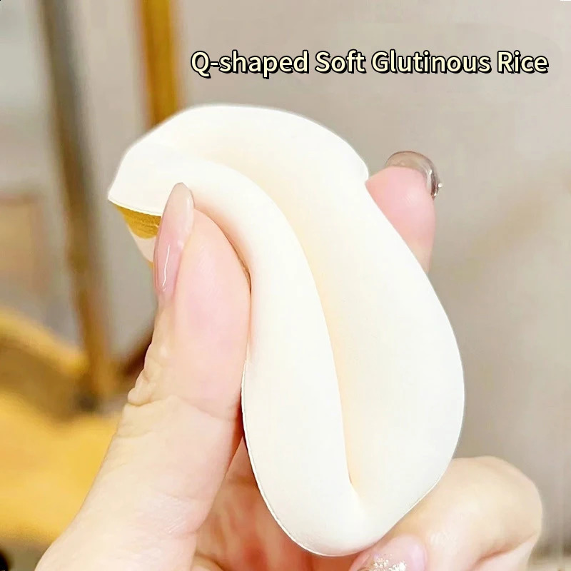 Air cushion cosmetic puff set with storage box cosmetic cotton candy soft leather clip wet dry tool Maquiagem 241008