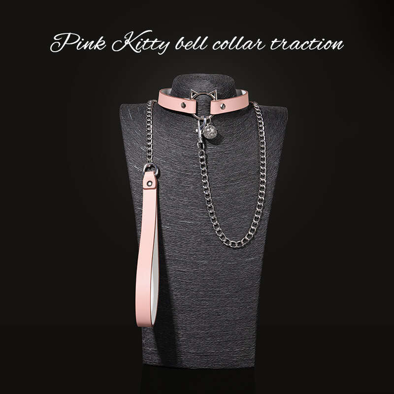 SM Sex Props Cute Cat Bell Collar Dog Slave Training PU Traction Collar Alternative Sex Supplies Delivery